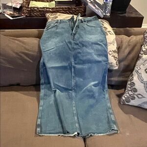 Zara Blue Denim Maxi Skirt